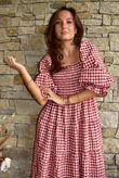 Nonni Gingham Darling Dress Sangria